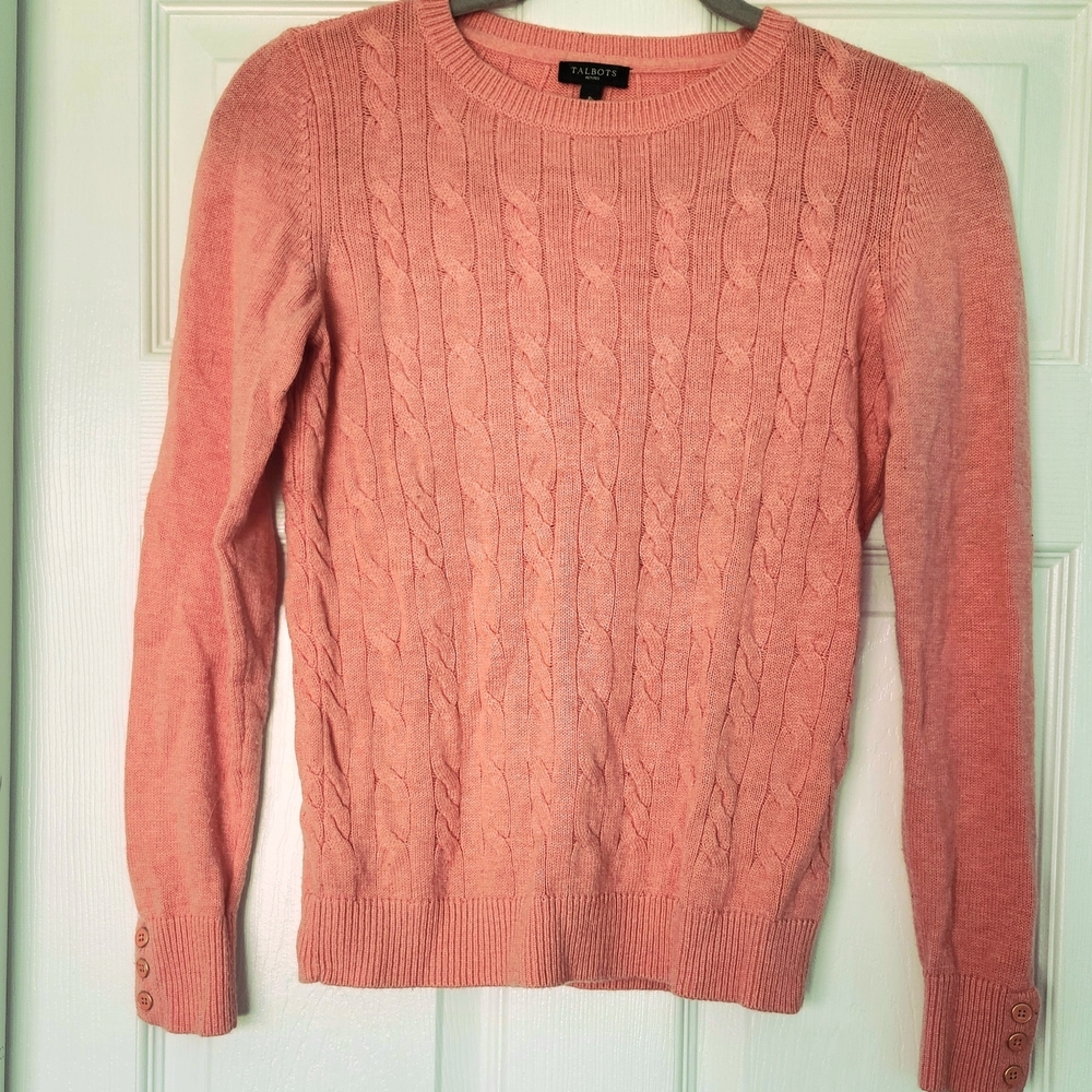Talbots Women's Coral Cable Knit Sweater